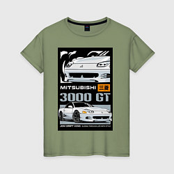 Футболка хлопковая женская Mitsubishi GT, цвет: авокадо