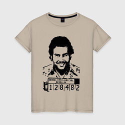 Футболка хлопковая женская Pablo escobar in the jail, цвет: миндальный