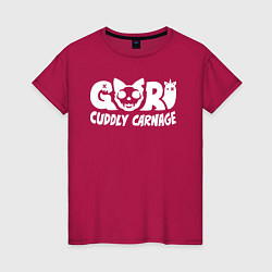 Футболка хлопковая женская Goro cuddly carnage logotype, цвет: маджента