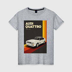 Футболка хлопковая женская Audi Quattro автомобиль, цвет: меланж