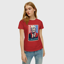 Футболка хлопковая женская Трамп Дональд, цвет: красный — фото 2
