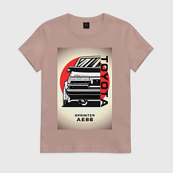 Футболка хлопковая женская Toyota Sprinter, цвет: пыльно-розовый
