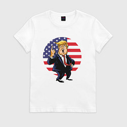 Футболка хлопковая женская USA - Trump, цвет: белый