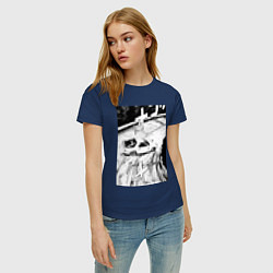 Футболка хлопковая женская Mazda RX-7 гоночный стиль, цвет: тёмно-синий — фото 2