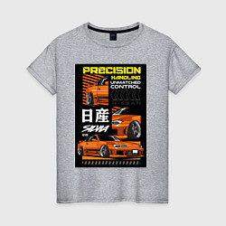 Футболка хлопковая женская Nissan Silvia авто, цвет: меланж