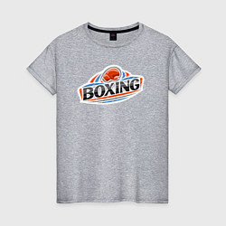 Футболка хлопковая женская Boxing team, цвет: меланж