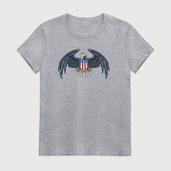 Футболка хлопковая женская Eagle USA, цвет: меланж