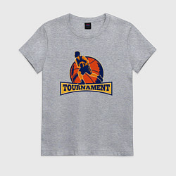 Футболка хлопковая женская Турнир по баскету, цвет: меланж