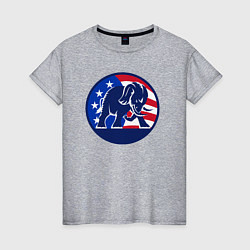 Футболка хлопковая женская Слон - США, цвет: меланж