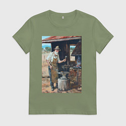 Футболка хлопковая женская Металлург, цвет: авокадо