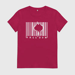 Футболка хлопковая женская Свобода, цвет: маджента