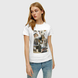 Футболка хлопковая женская Художник эстетика, цвет: белый — фото 2