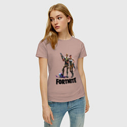 Футболка хлопковая женская Fortnite PVE, цвет: пыльно-розовый — фото 2