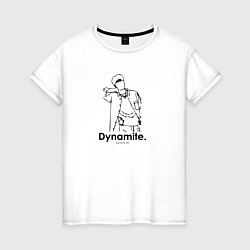 Футболка хлопковая женская BTS Dynamite Kim Seok-Jin, цвет: белый