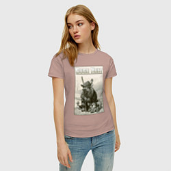 Футболка хлопковая женская Duck hunt - hunter, цвет: пыльно-розовый — фото 2