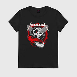 Футболка хлопковая женская Metallica the god, цвет: черный