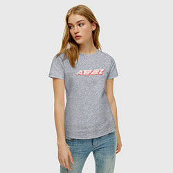 Футболка хлопковая женская Ateez logo, цвет: меланж — фото 2
