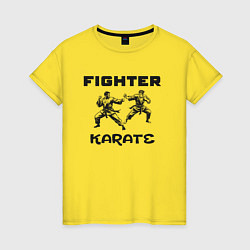 Футболка хлопковая женская Fighters karate, цвет: желтый
