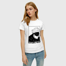 Футболка хлопковая женская Satoru gojo anime, цвет: белый — фото 2