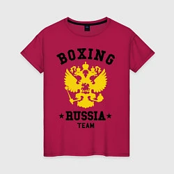 Футболка хлопковая женская Boxing Russia Team, цвет: маджента