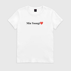 Футболка хлопковая женская BTS Min Yoongi, цвет: белый