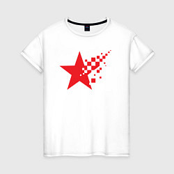 Футболка хлопковая женская USSR pixel star, цвет: белый
