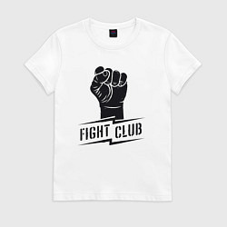 Футболка хлопковая женская Fight club warrior, цвет: белый