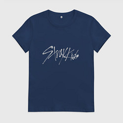 Футболка хлопковая женская Stray Kids металлик, цвет: тёмно-синий