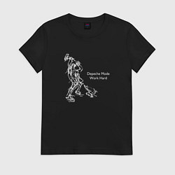 Футболка хлопковая женская Depeche Mode - Work Hard, цвет: черный
