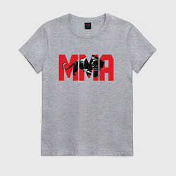 Футболка хлопковая женская MMA пантера, цвет: меланж