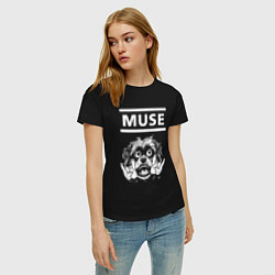 Футболка хлопковая женская Muse rock dog, цвет: черный — фото 2