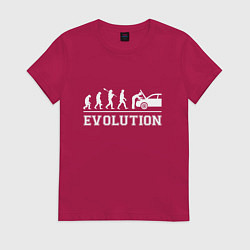Футболка хлопковая женская Эволюция механика, цвет: маджента