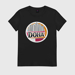 Футболка хлопковая женская Доха, цвет: черный