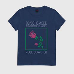 Футболка хлопковая женская Depeche Mode - Rose Bowl 88, цвет: тёмно-синий