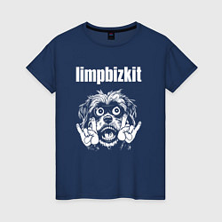 Футболка хлопковая женская Limp Bizkit rock dog, цвет: тёмно-синий