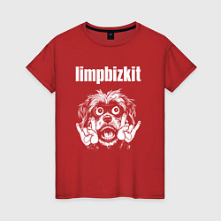 Футболка хлопковая женская Limp Bizkit rock dog, цвет: красный