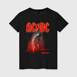 Футболка хлопковая женская AC DC Power up - Angus Young, цвет: черный