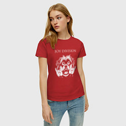 Футболка хлопковая женская Joy Division rock dog, цвет: красный — фото 2