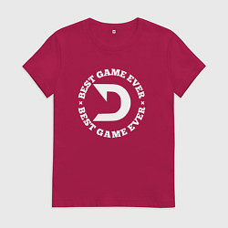 Футболка хлопковая женская Символ Deadlock и круглая надпись best game ever, цвет: маджента