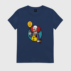 Футболка хлопковая женская Клоун Оно - Симпсоны, цвет: тёмно-синий