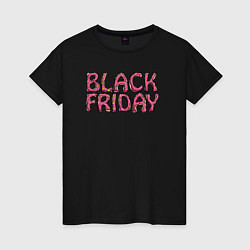 Футболка хлопковая женская Black friday day, цвет: черный