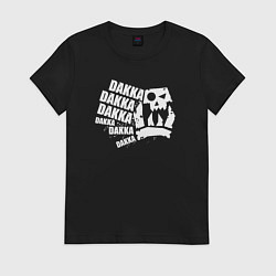 Футболка хлопковая женская Warhammer dakka dakka dakka, цвет: черный
