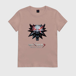 Футболка хлопковая женская The Witcher logo, цвет: пыльно-розовый