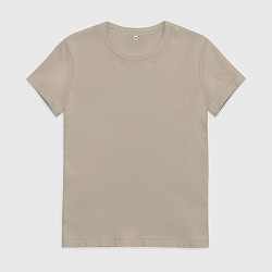 Футболка хлопковая женская Мишка - уличные правила, цвет: миндальный