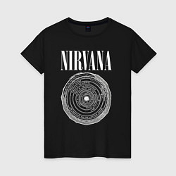 Футболка хлопковая женская Nirvana circle, цвет: черный