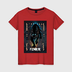 Футболка хлопковая женская Fenrir black vinyl, цвет: красный