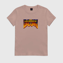 Футболка хлопковая женская Doom ultimate, цвет: пыльно-розовый