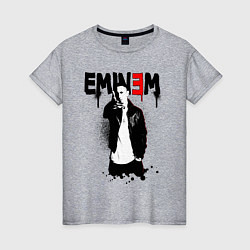 Футболка хлопковая женская Eminem finger, цвет: меланж