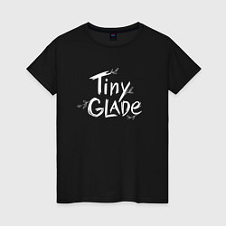 Футболка хлопковая женская Tiny glade logo, цвет: черный