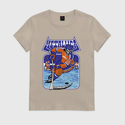 Футболка хлопковая женская Metallica - hockey, цвет: миндальный